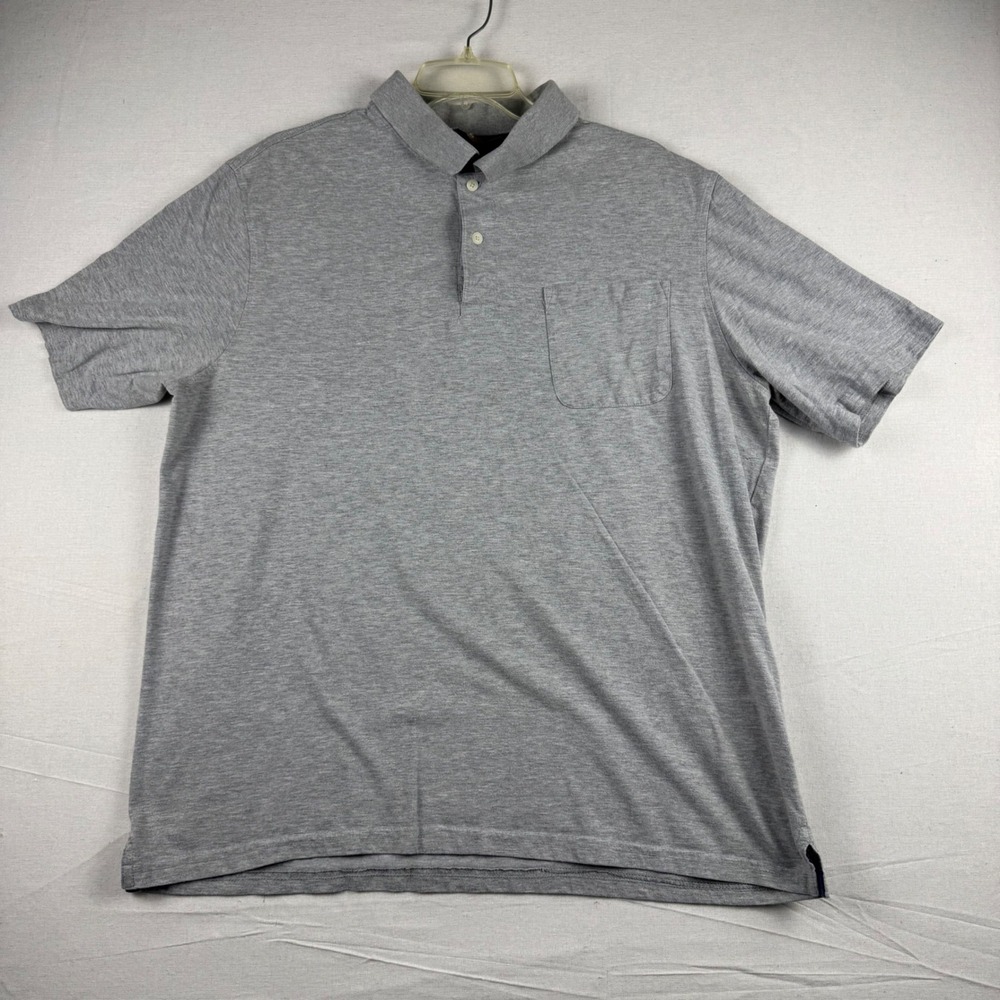 George Mens XL Gray Short Sleeve Cotton Polo Shirt with Chest Pocket